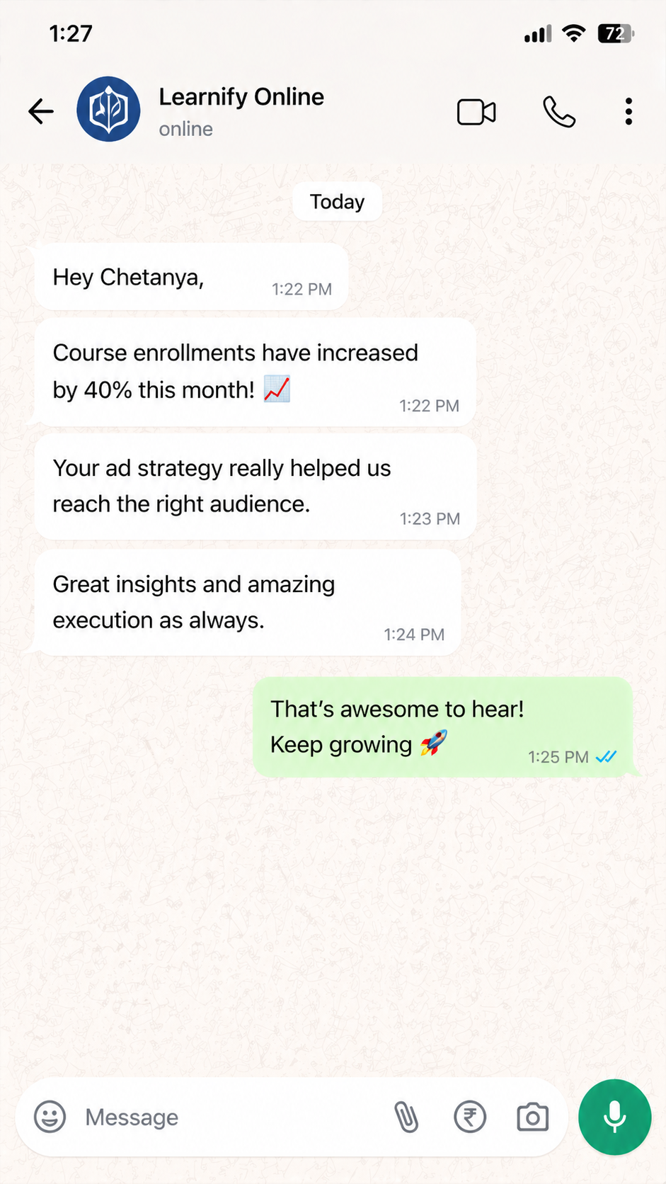 Client WhatsApp Review