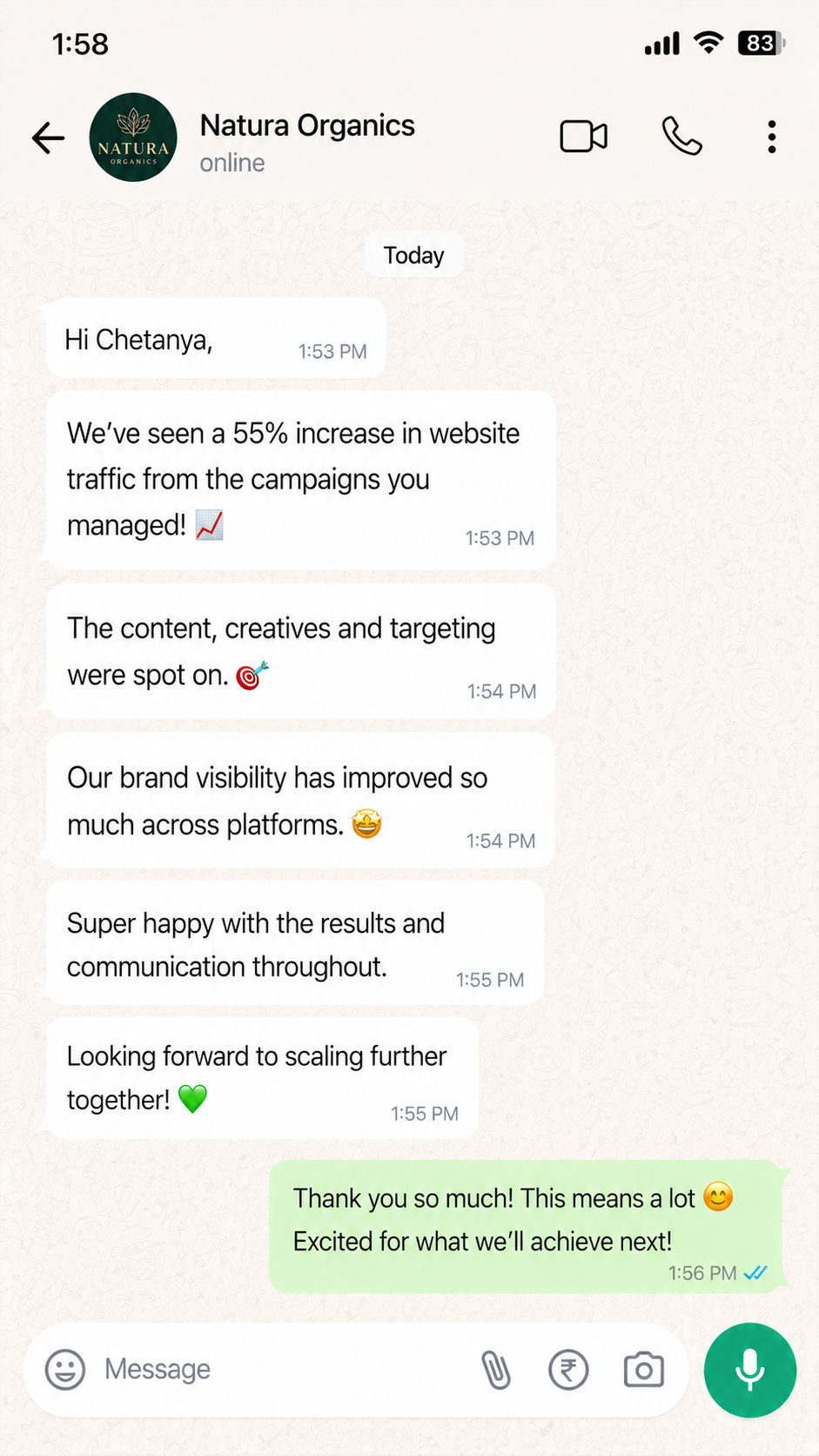 Client WhatsApp Review