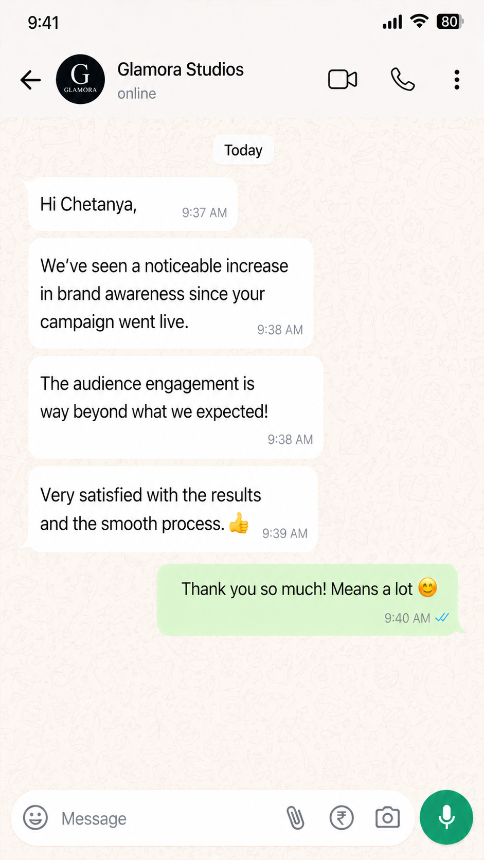 Client WhatsApp Review
